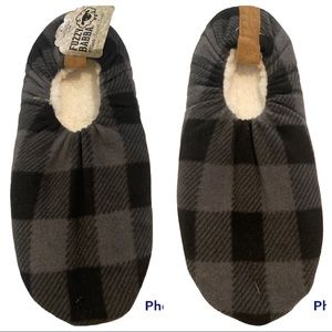 Fuzzy Babba Black and Gray Slipper Socks